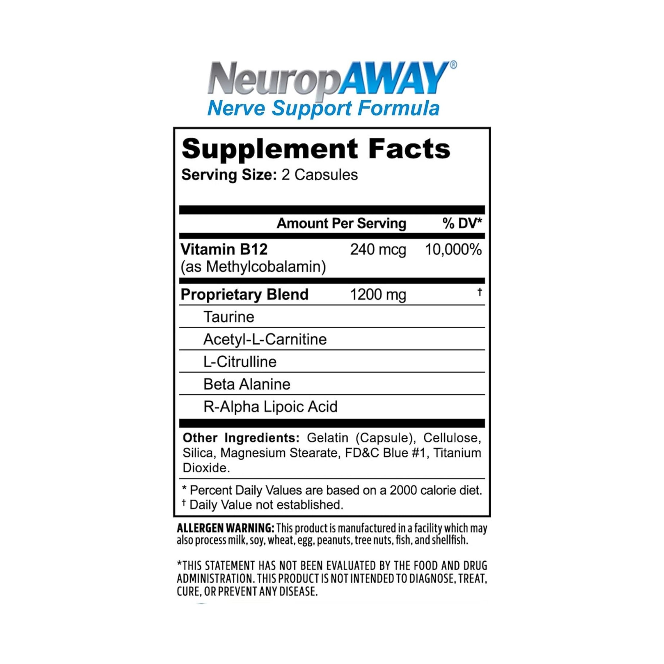 NeuropAWAY Nerve Support Formula Pain Relief