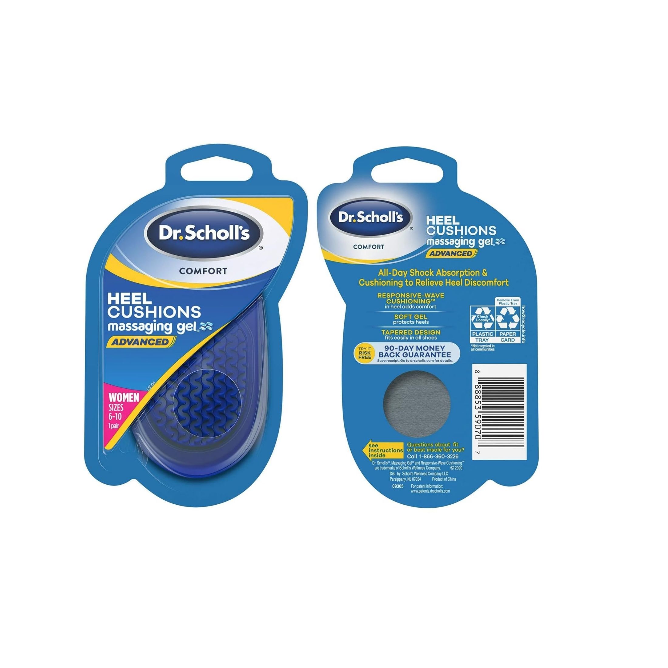 Dr. Scholl's Massaging Gel Advanced Heel Cushions For Women Size 6-10