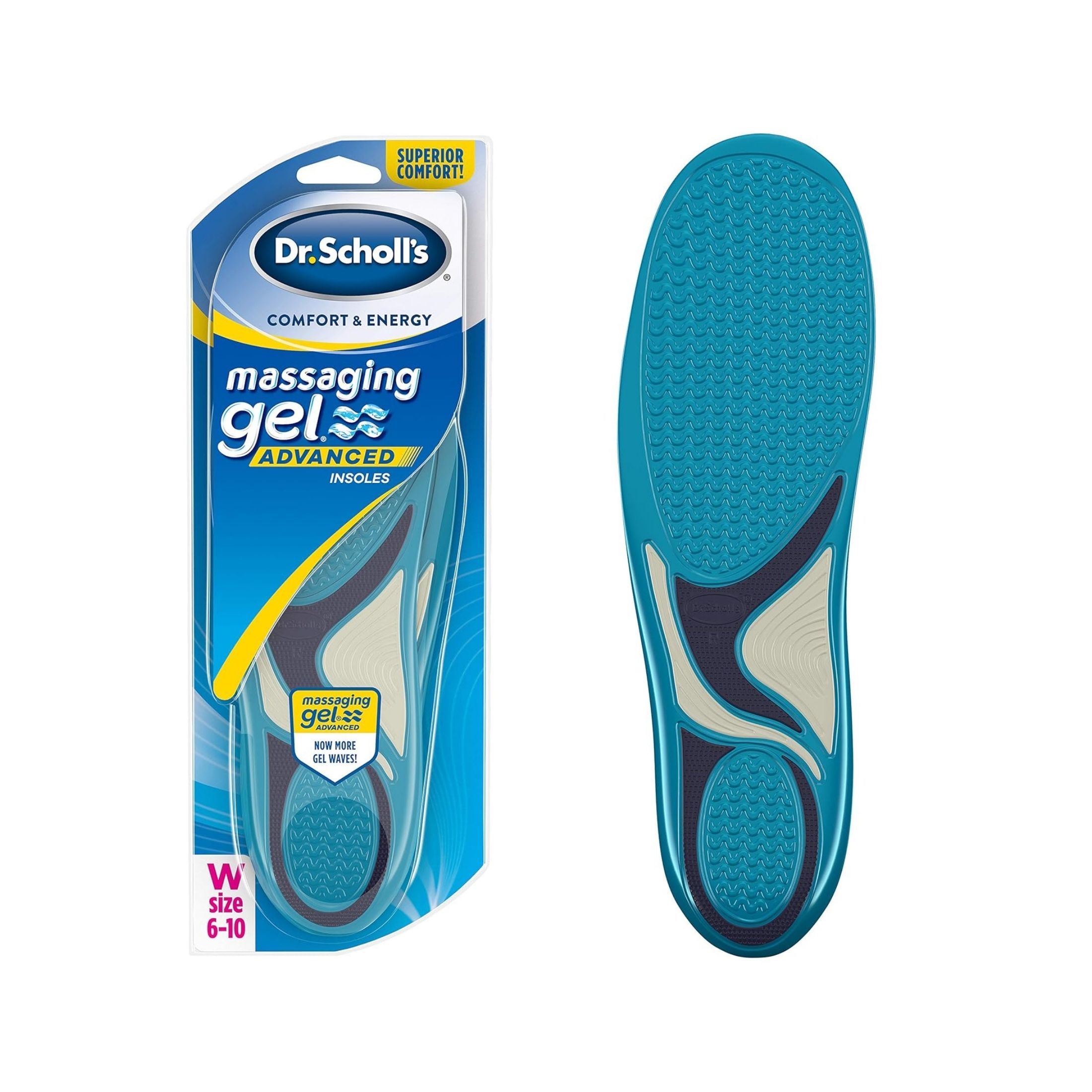 Dr. Scholl's Comfort & Energy Massaging Gel Advanced Insoles For Women - Size (6-10)