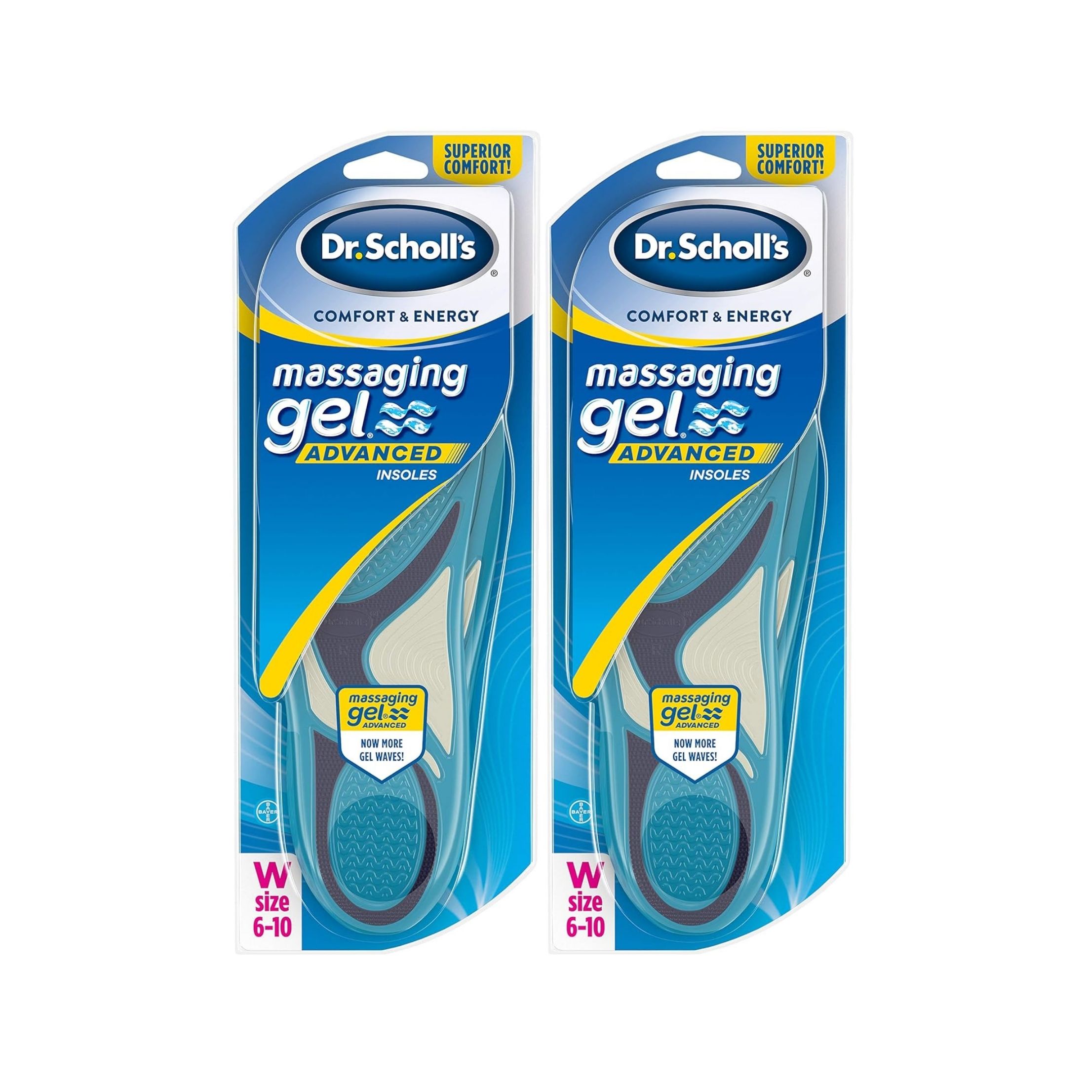 Dr. Scholl's Comfort & Energy Massaging Gel Advanced Insoles For Women - Size (6-10)