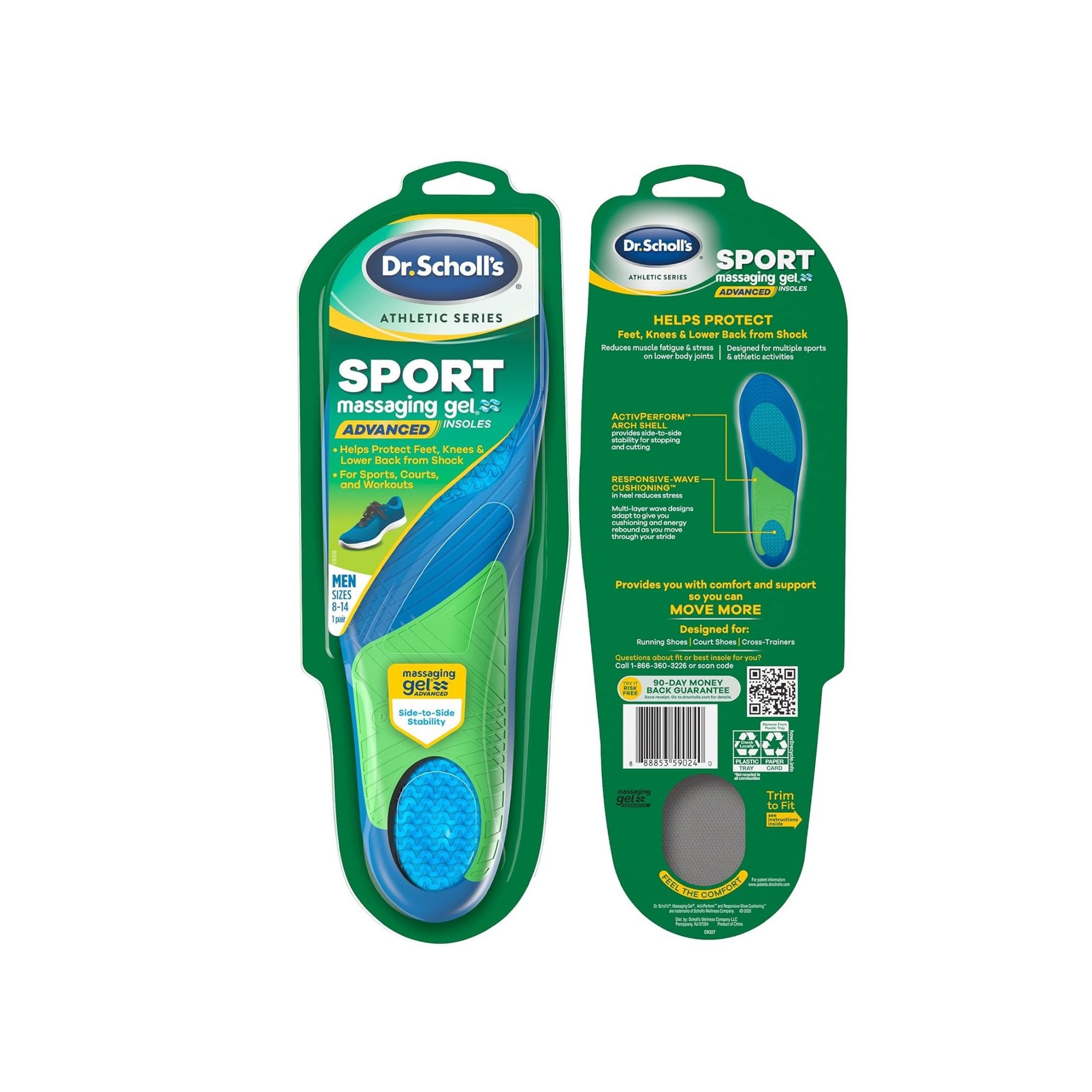 Dr. Scholl's Athletic Series Sport Insoles For Men 8-14