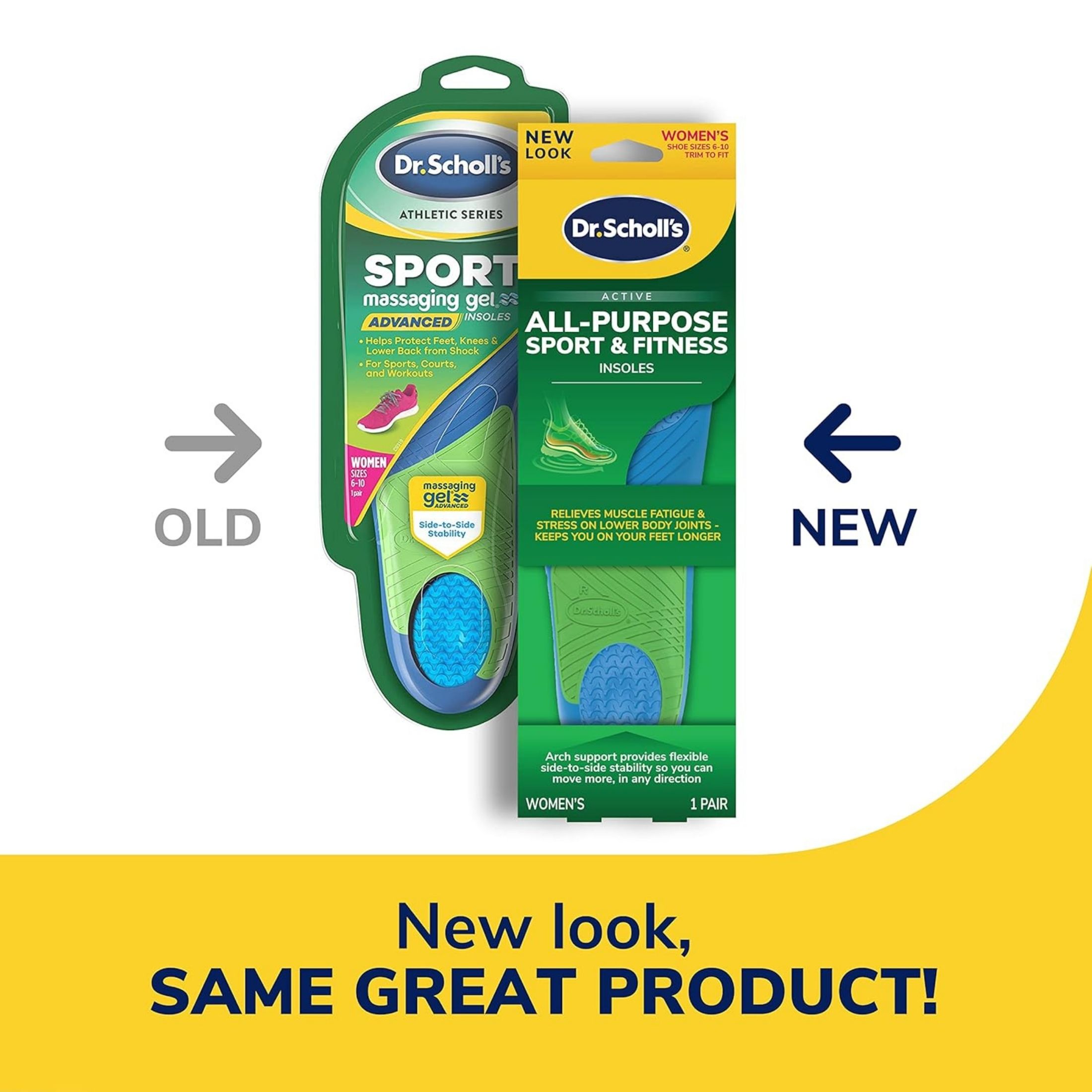 Dr. Scholl's Insoles, All-Purpose Sport & Fitness, Active, Shoe Size 6-10, Women's