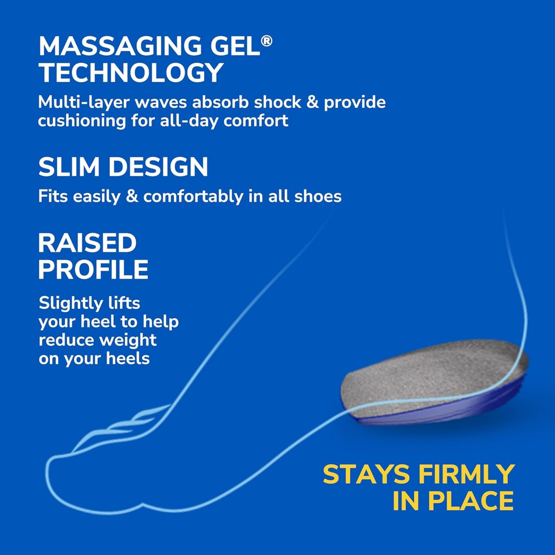 Dr. Scholl's Heel Cushions, Comfort, Massaging Gel, Advanced, Men, Sizes 8 13
