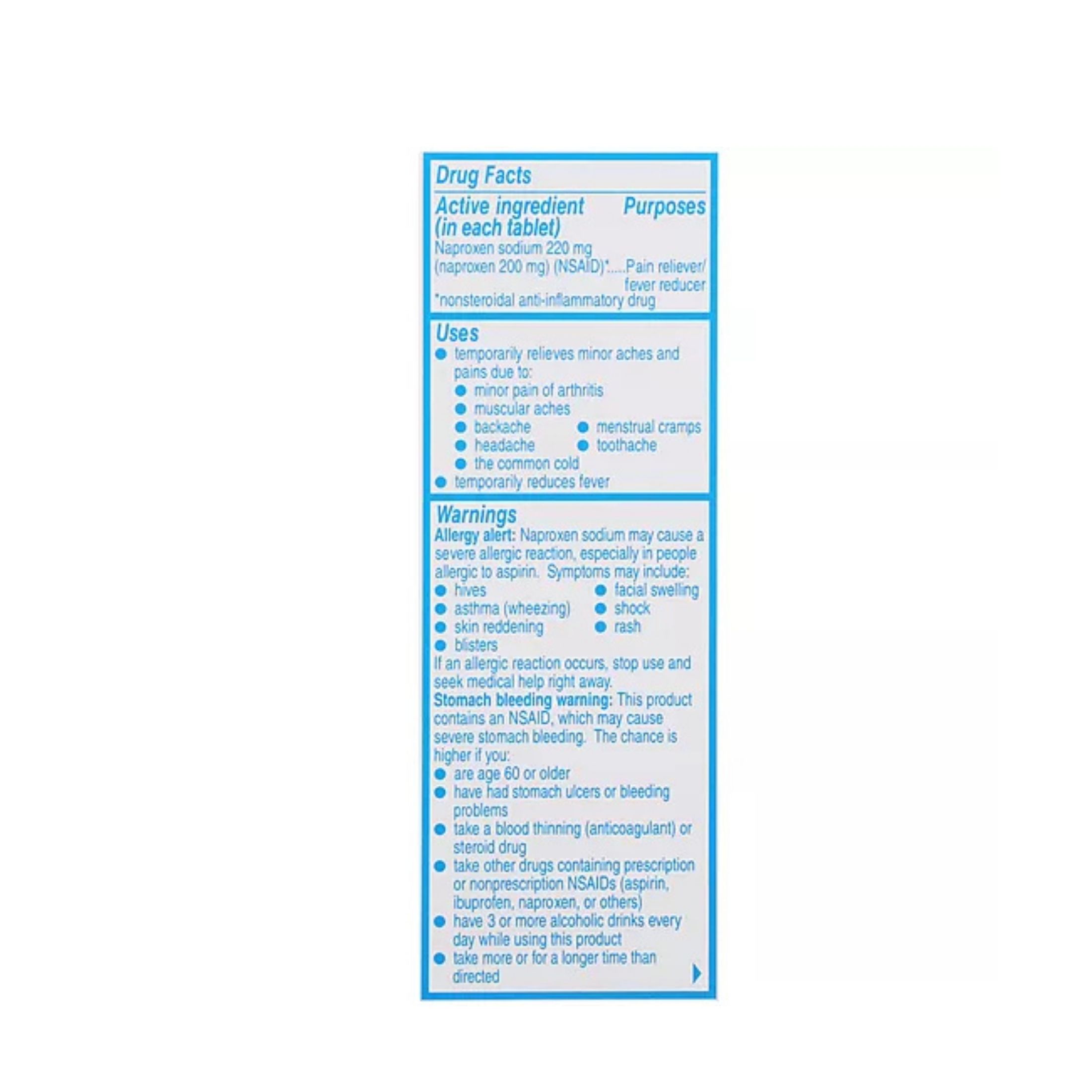 Aleve All Day Strong 220 Mg Pain Reliever/Fever Reducer Tablets 50 Ea Box