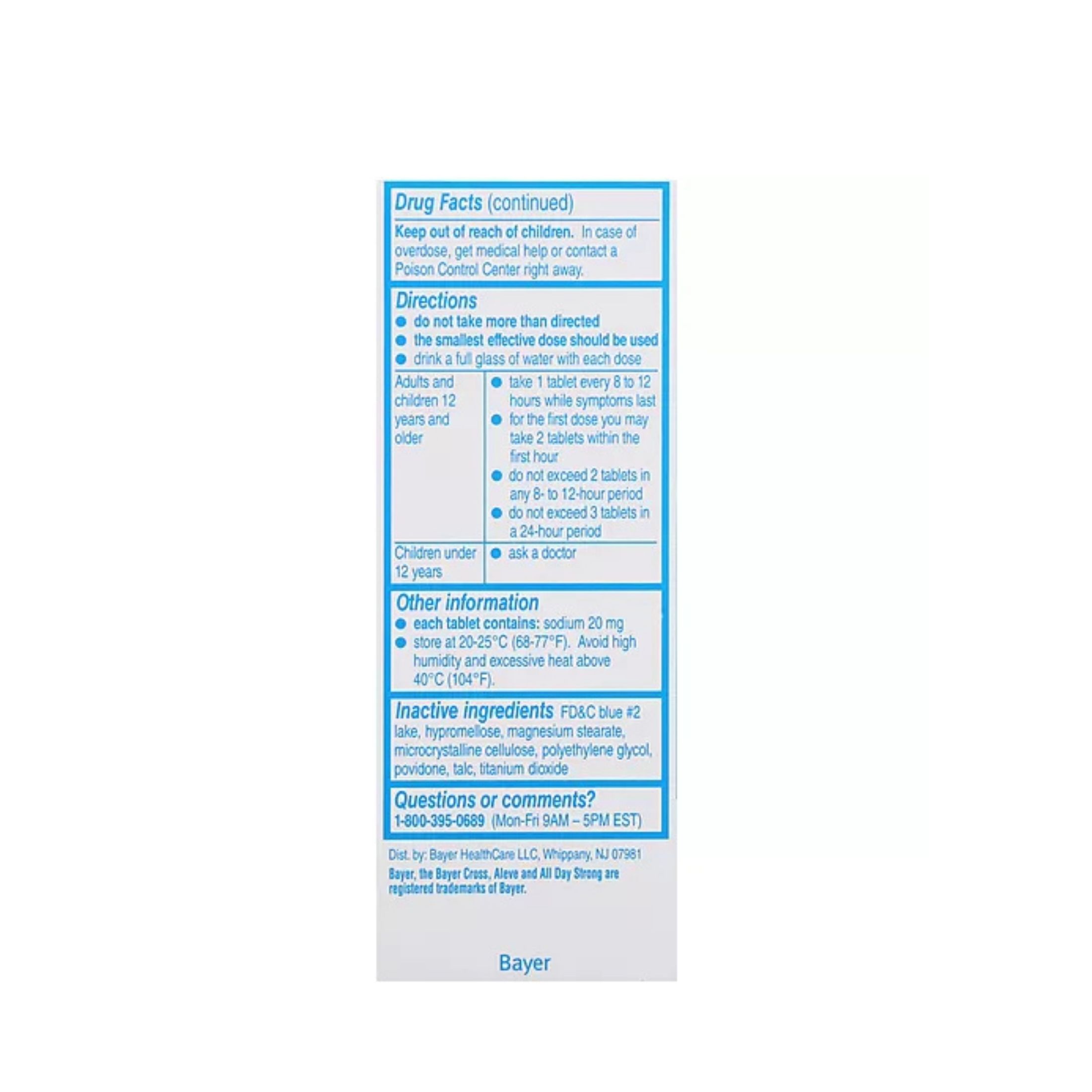 Aleve All Day Strong 220 Mg Pain Reliever/Fever Reducer Tablets 50 Ea Box