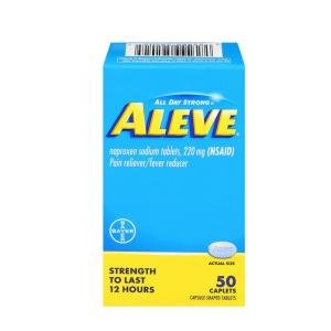 Aleve All Day Strong 220 Mg Pain Reliever/Fever Reducer Caplets 50 Ea Box