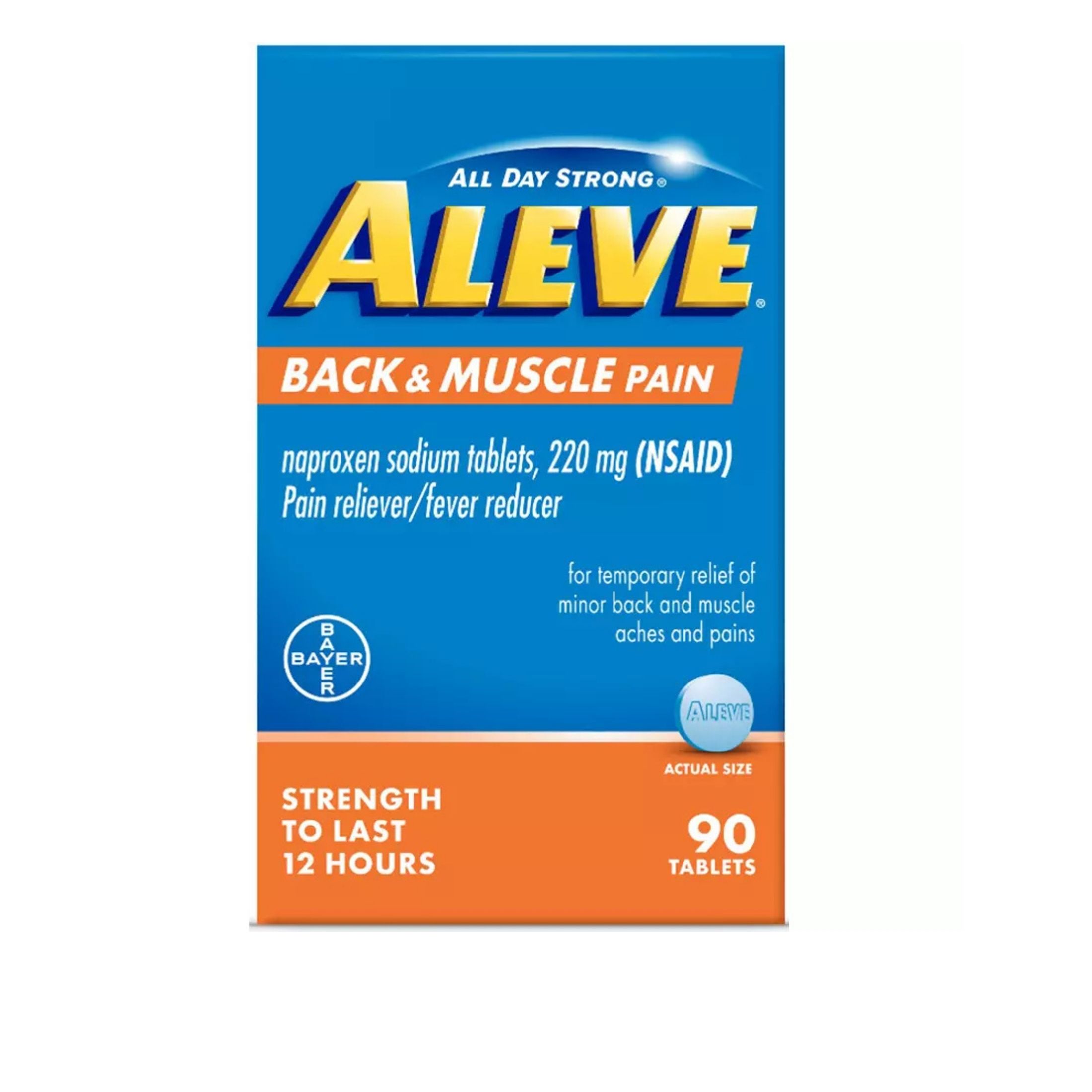 Aleve All Day Strong 220 Mg Back & Muscle Pain Tablets 90 Ea Box