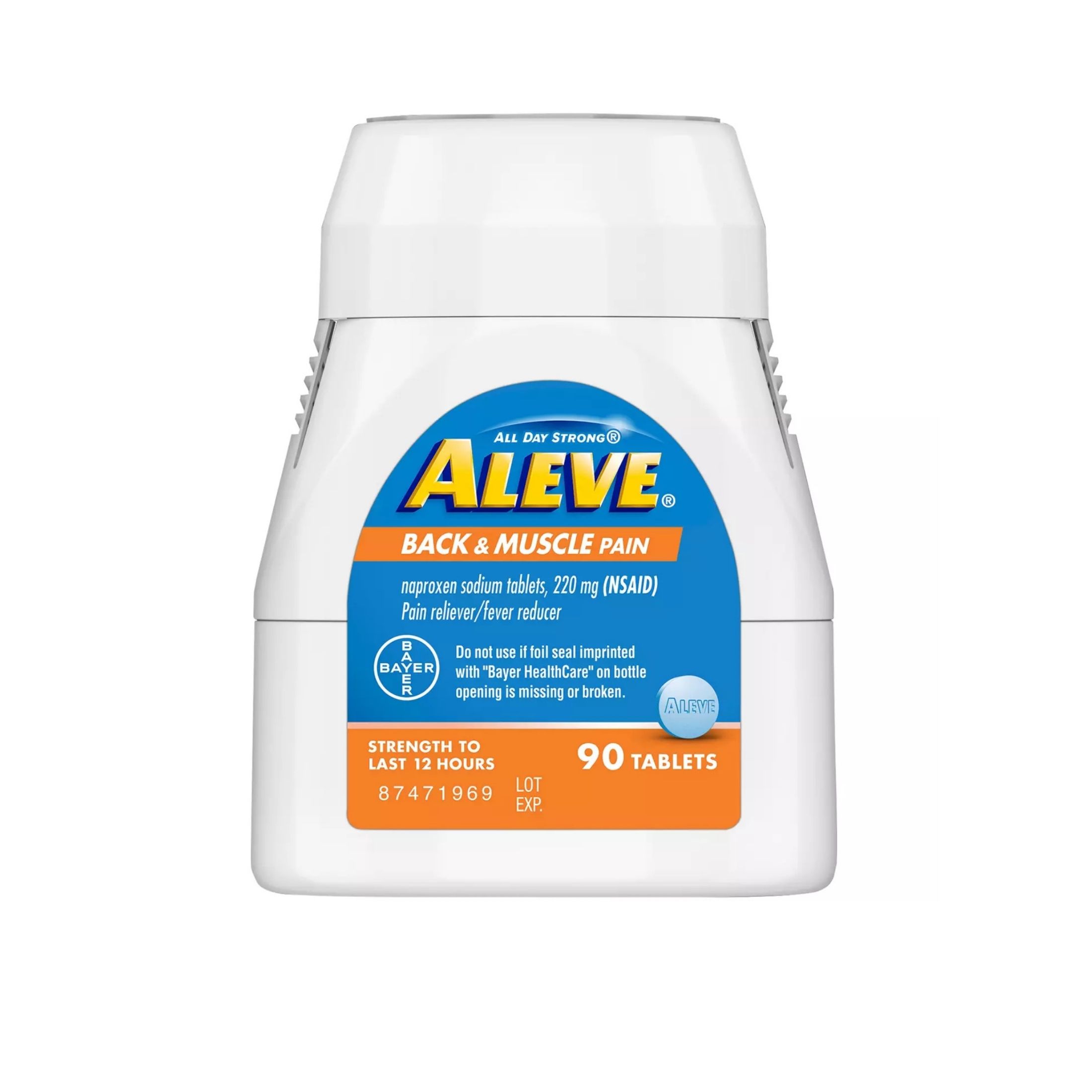 Aleve All Day Strong 220 Mg Back & Muscle Pain Tablets 90 Ea Box