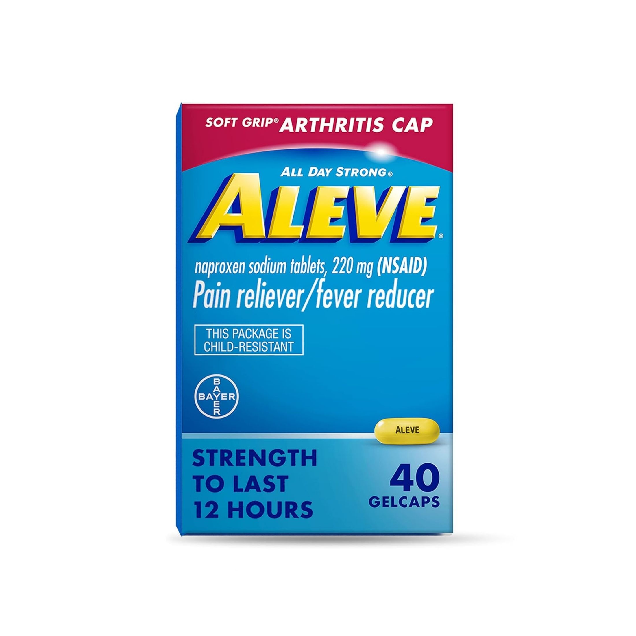 Aleve All Day Strong 220 Mg Pain Reliever/Fever Reducer 40 Gelcaps