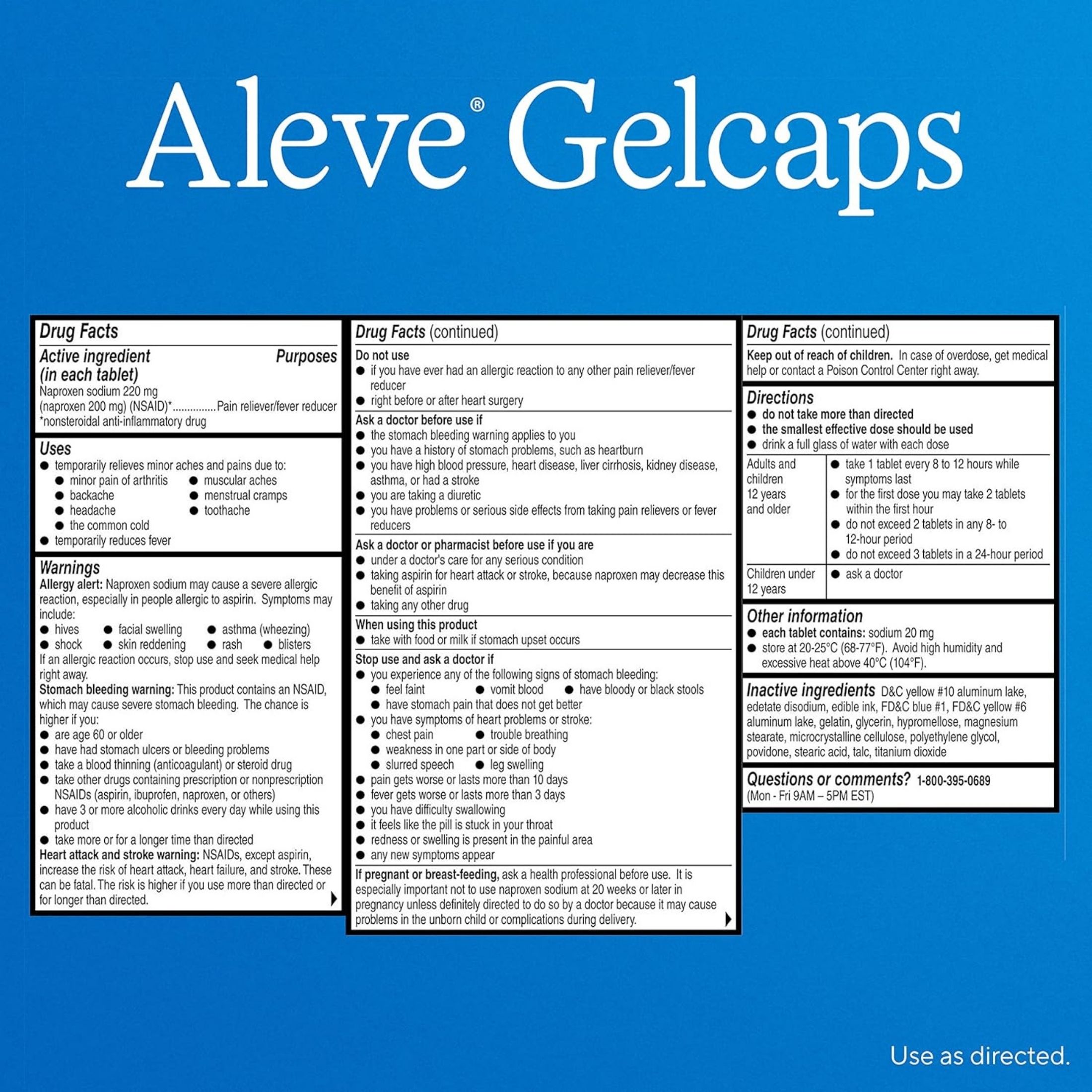 Aleve All Day Strong 220 Mg Pain Reliever/Fever Reducer 40 Gelcaps