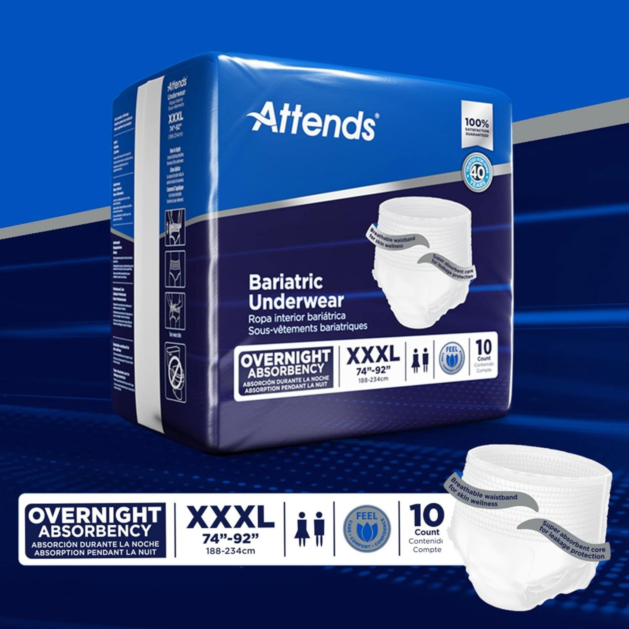 Attends Bariatric Unisex Severe Absorbency Underwear - 3X-Large