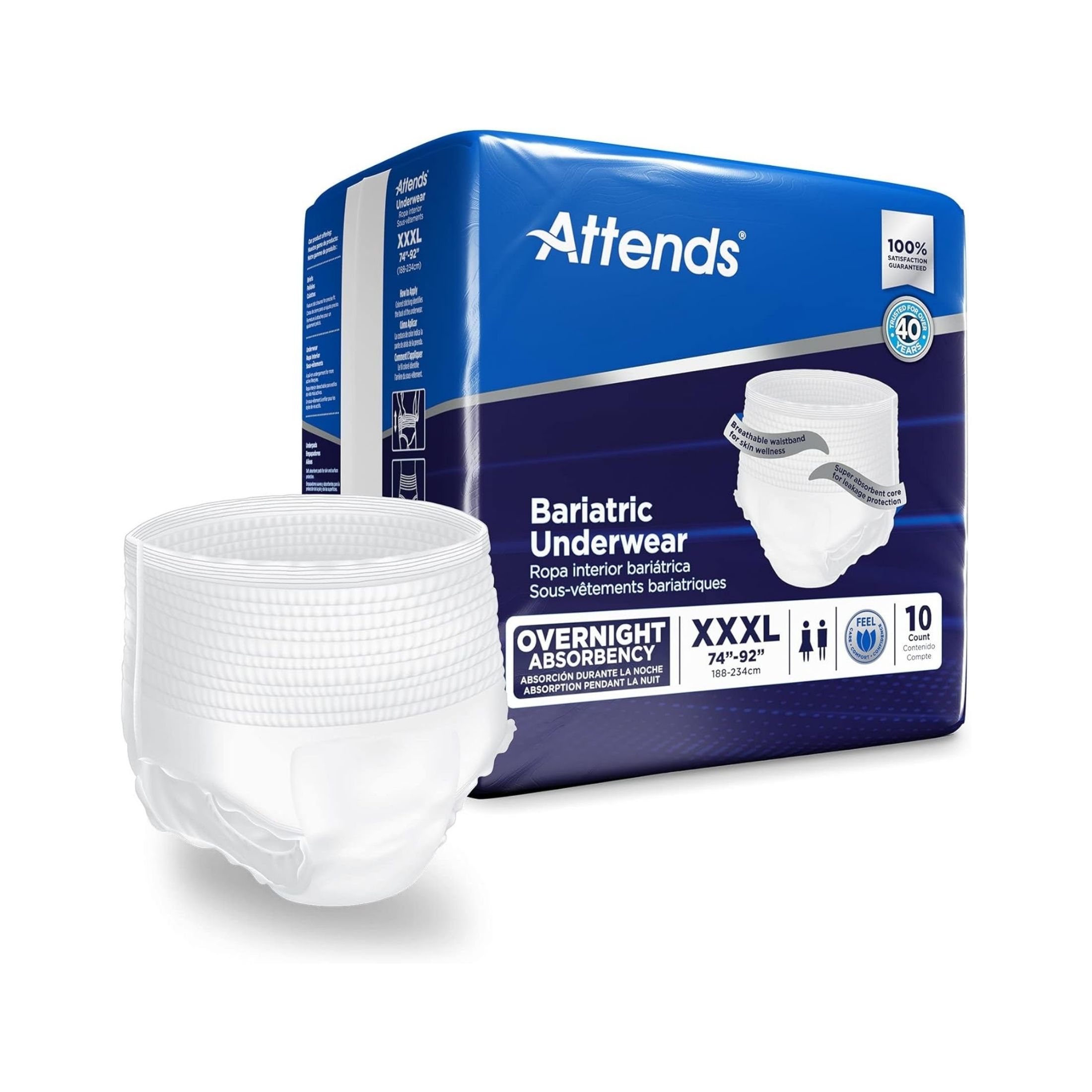 Attends Bariatric Unisex Severe Absorbency Underwear - 3X-Large