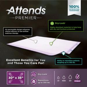 Attends Premier Underpads Overnight X-Large 31"x35"- 6 Pks Of 10