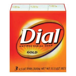 Dial Antibacterial Deodorant Bar Soap, Gold, 4 Ounce, 3 Bars