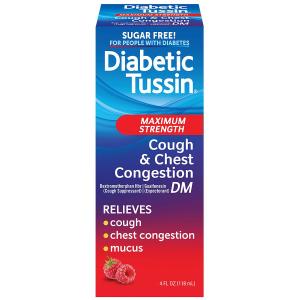 Diabetic Tussin DM Max Strength Cough & Chest Congestion Relief, Safe For Diabetics, Berry, 4 Fl Oz