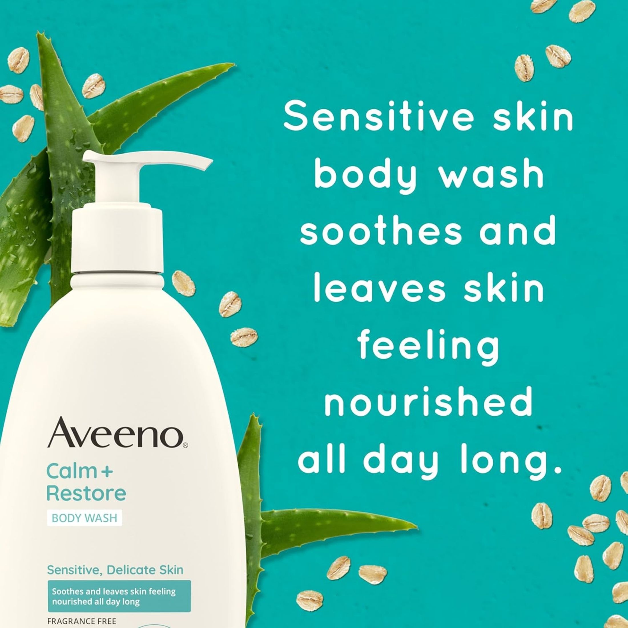 Aveeno Restorative Skin Therapy Sulfate-Free Body Wash, 18 Fl Oz