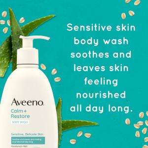 Aveeno Restorative Skin Therapy Sulfate-Free Body Wash, 18 Fl Oz
