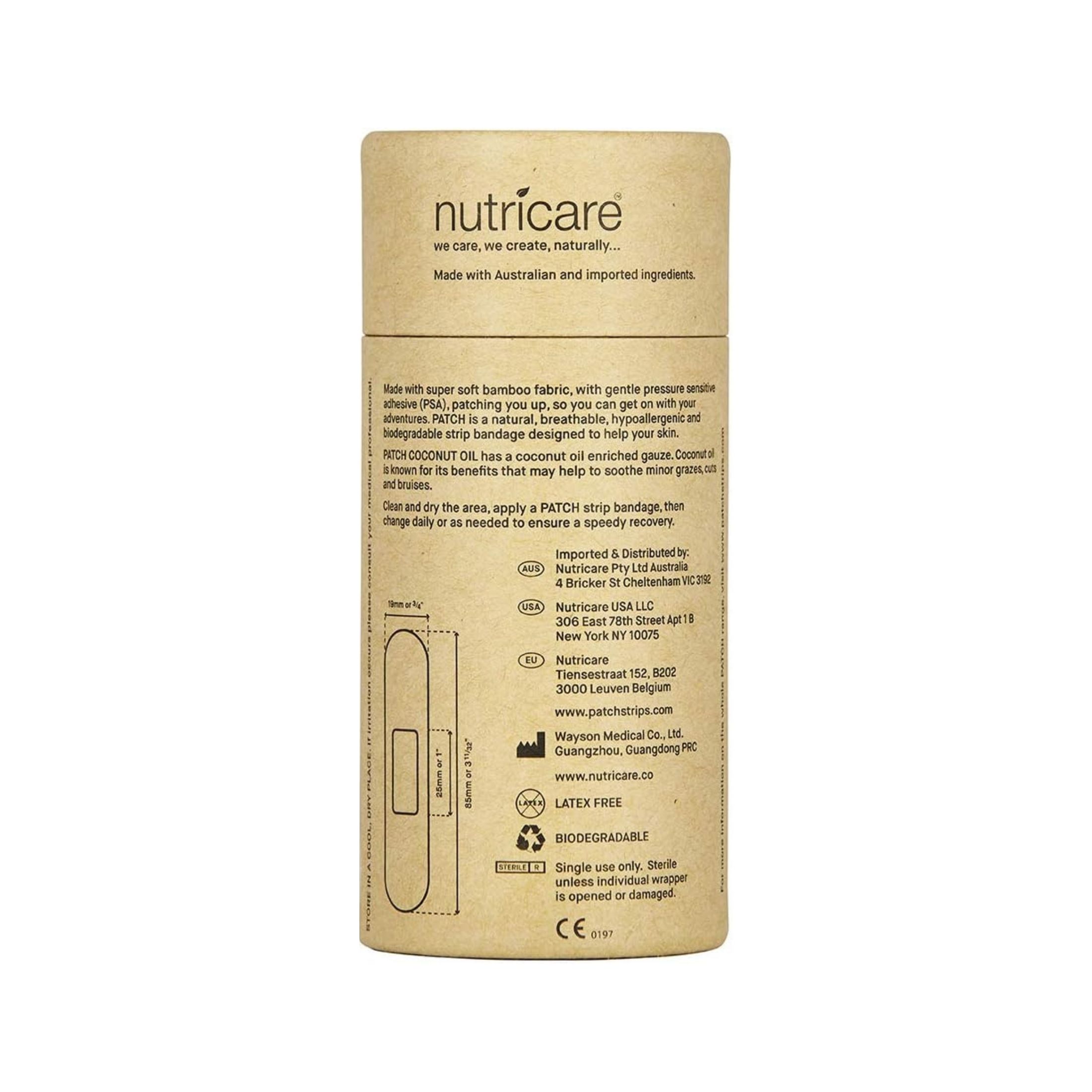 Patch Kids Eco-Friendly Bamboo Bandages For Abrasions & Grazes Coconut Oil