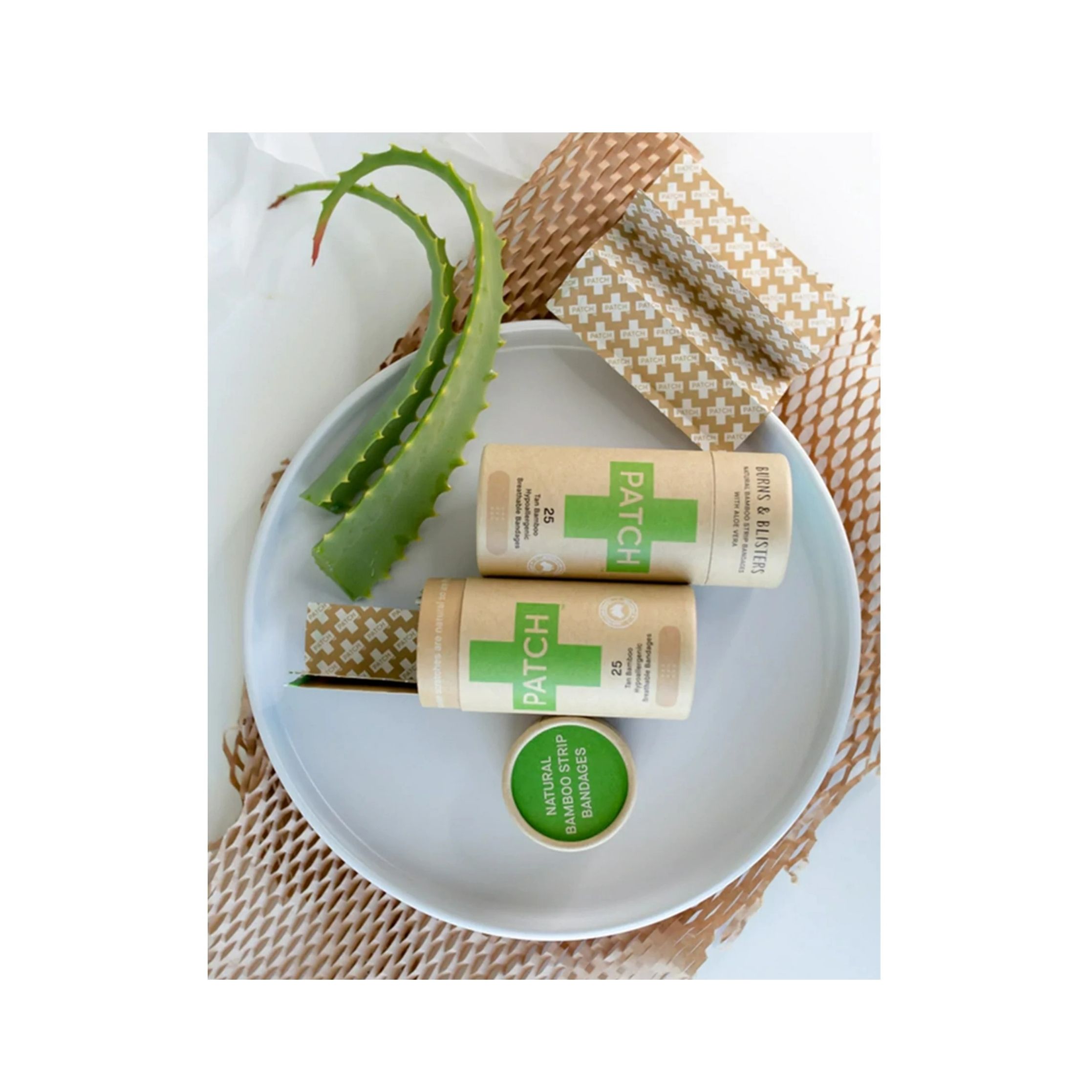 Patch Eco-Friendly Bamboo Bandages For Burns & Blisters Aloe Vera