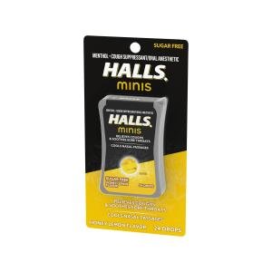 Halls Minis Honey Lemon Flavor Sugar Free Cough Drops, 24 Drops