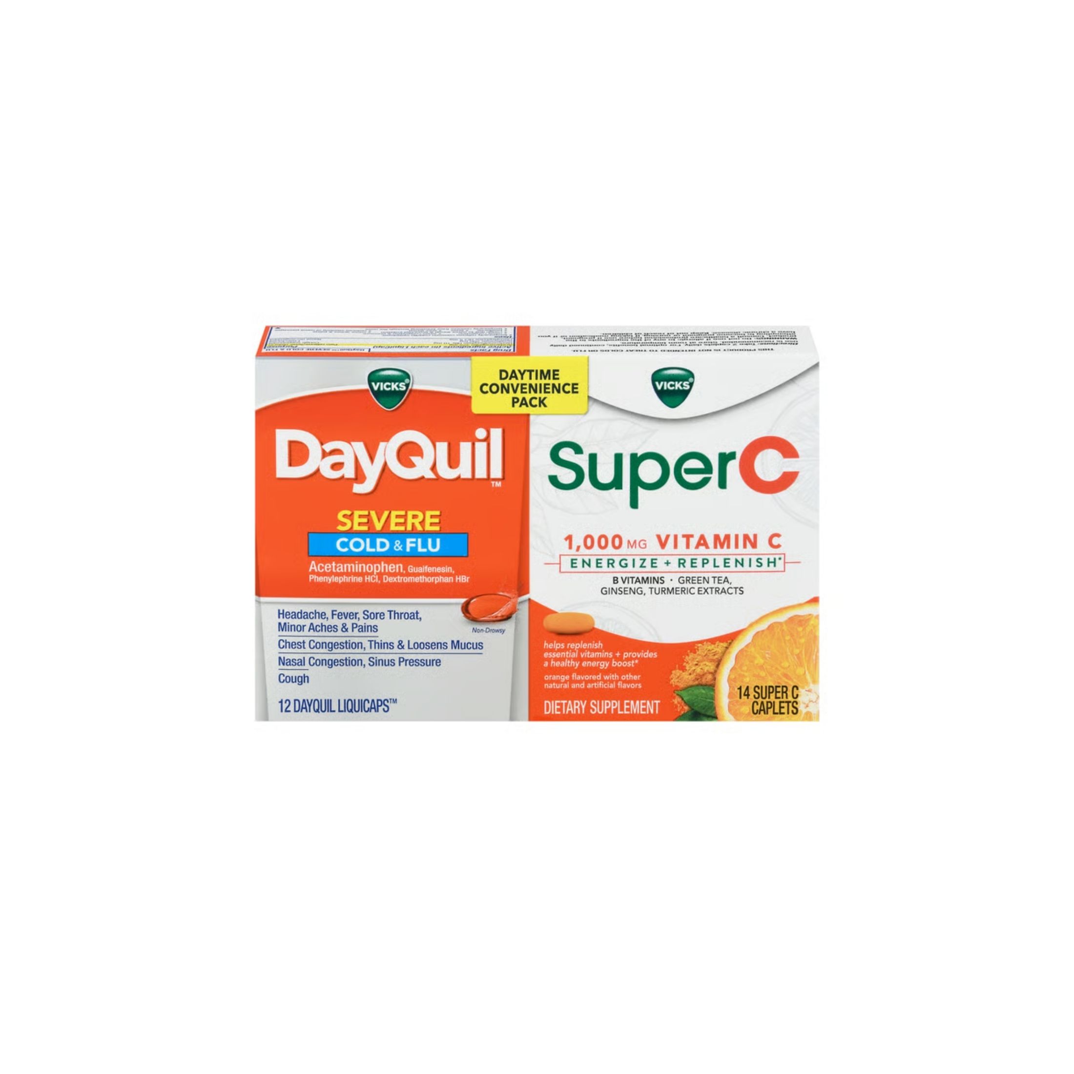 Vicks Cold & Flu/Vitamin C, Daytime Convenience Pack