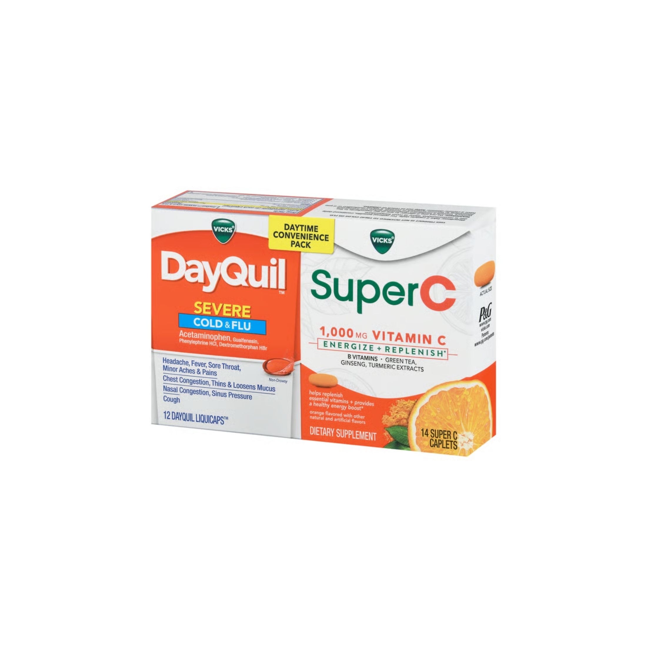 Vicks Cold & Flu/Vitamin C, Daytime Convenience Pack