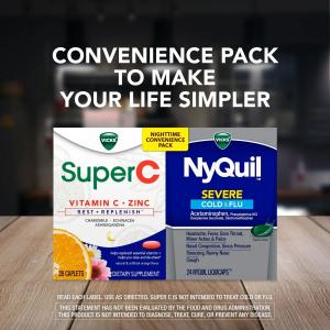 Vicks Severe Cold & Flu + Super C, Nighttime Convenience Pack