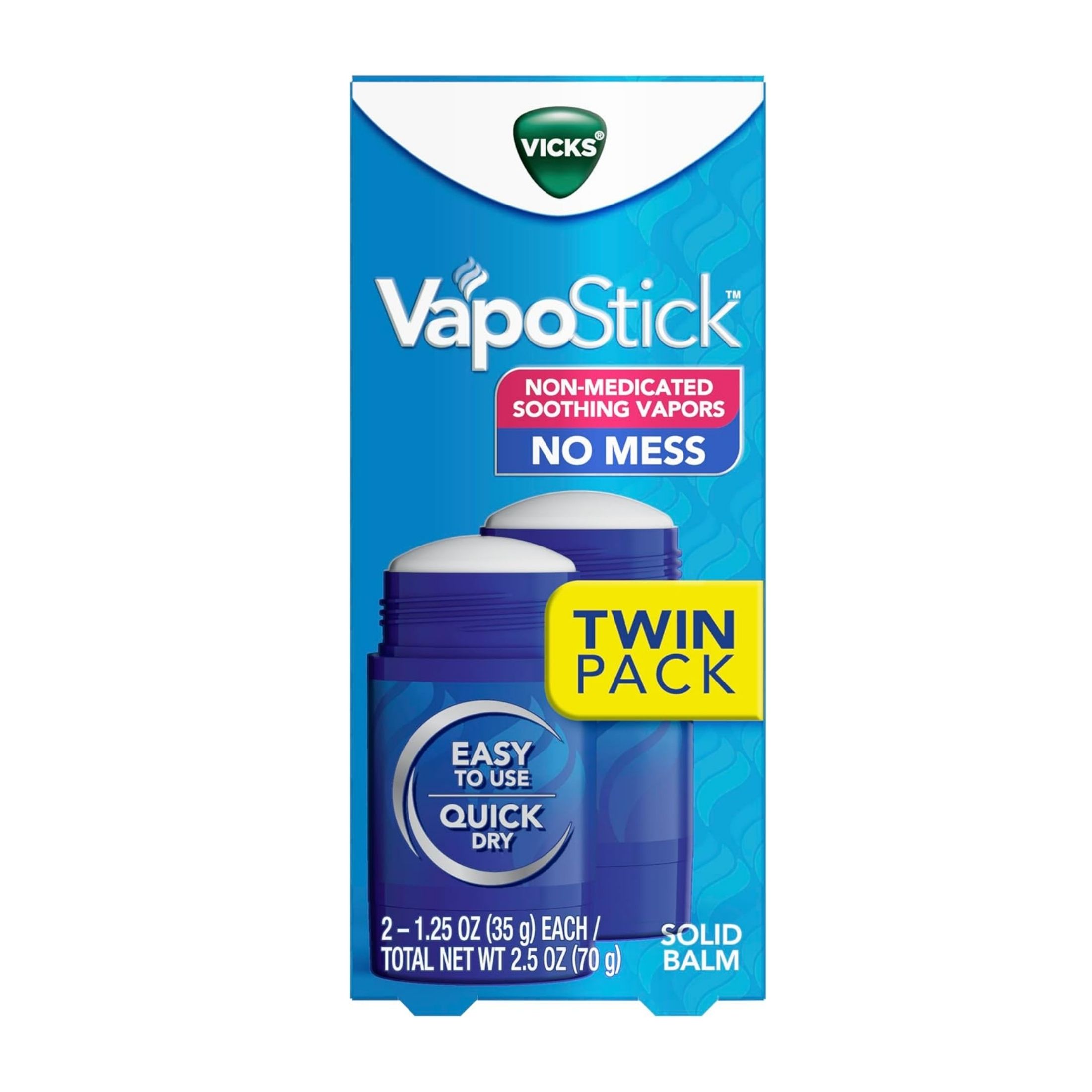 Vicks Vapo Stick No Mess Soothing Vapors Solid Balm 1.25 Oz