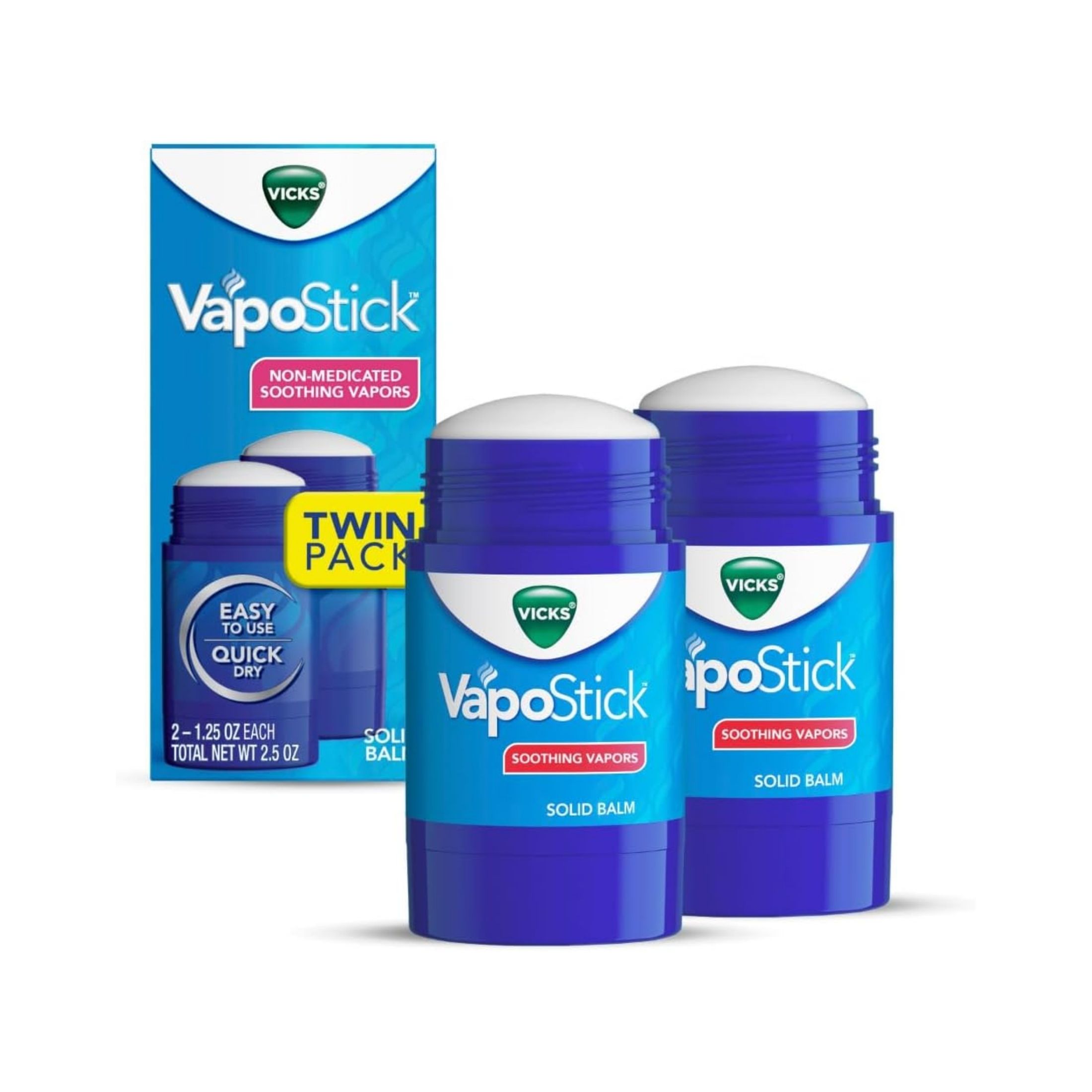 Vicks Vapo Stick No Mess Soothing Vapors Solid Balm 1.25 Oz