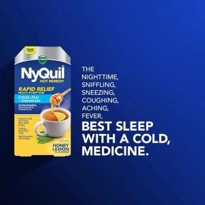 Vicks Cold & Flu + Congestion, Max Strength, Powder Packets, Honey Lemon Tea Flavor