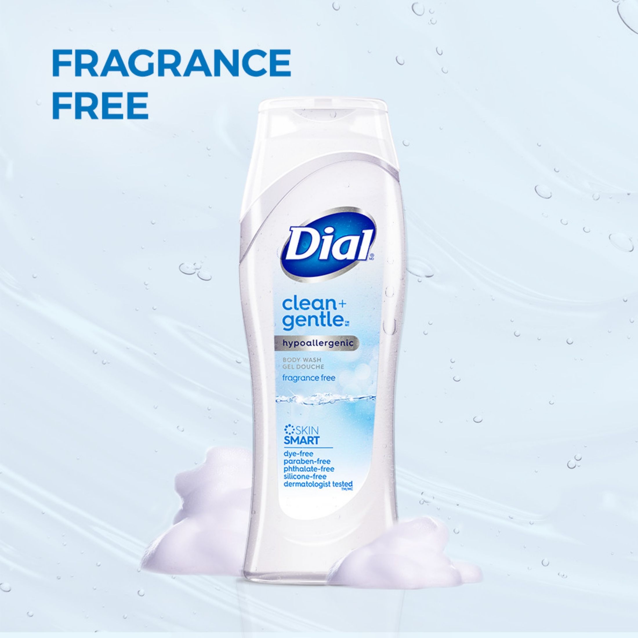Dial Clean + Gentle Fragrance Free Body Wash 16 Fl Oz