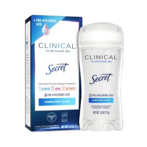 Secret Clinical Strength Antiperspirant & Deodorant Clear Gel - Completely Clean - 1.6oz