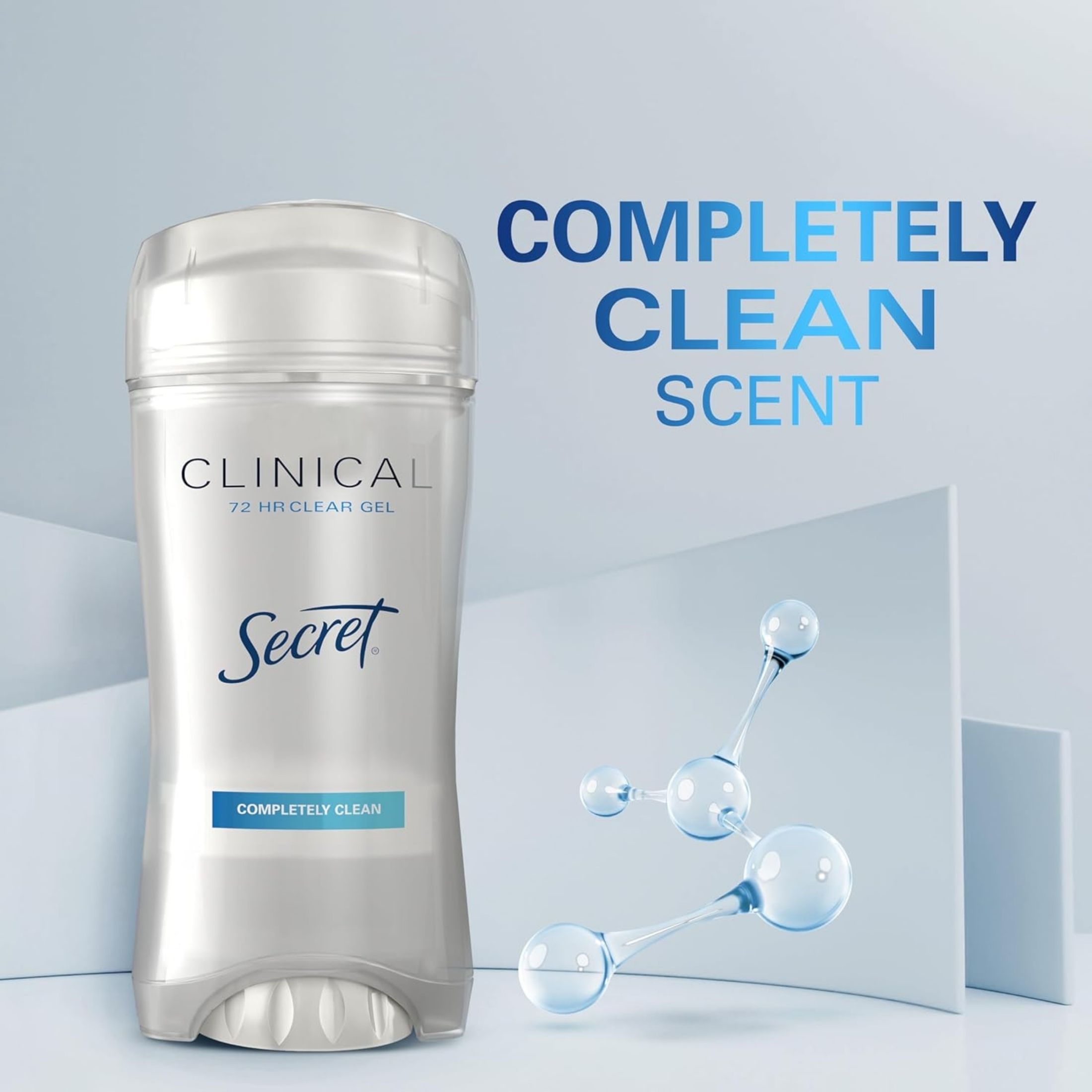 Secret Clinical Strength Antiperspirant & Deodorant Clear Gel - Completely Clean - 1.6oz
