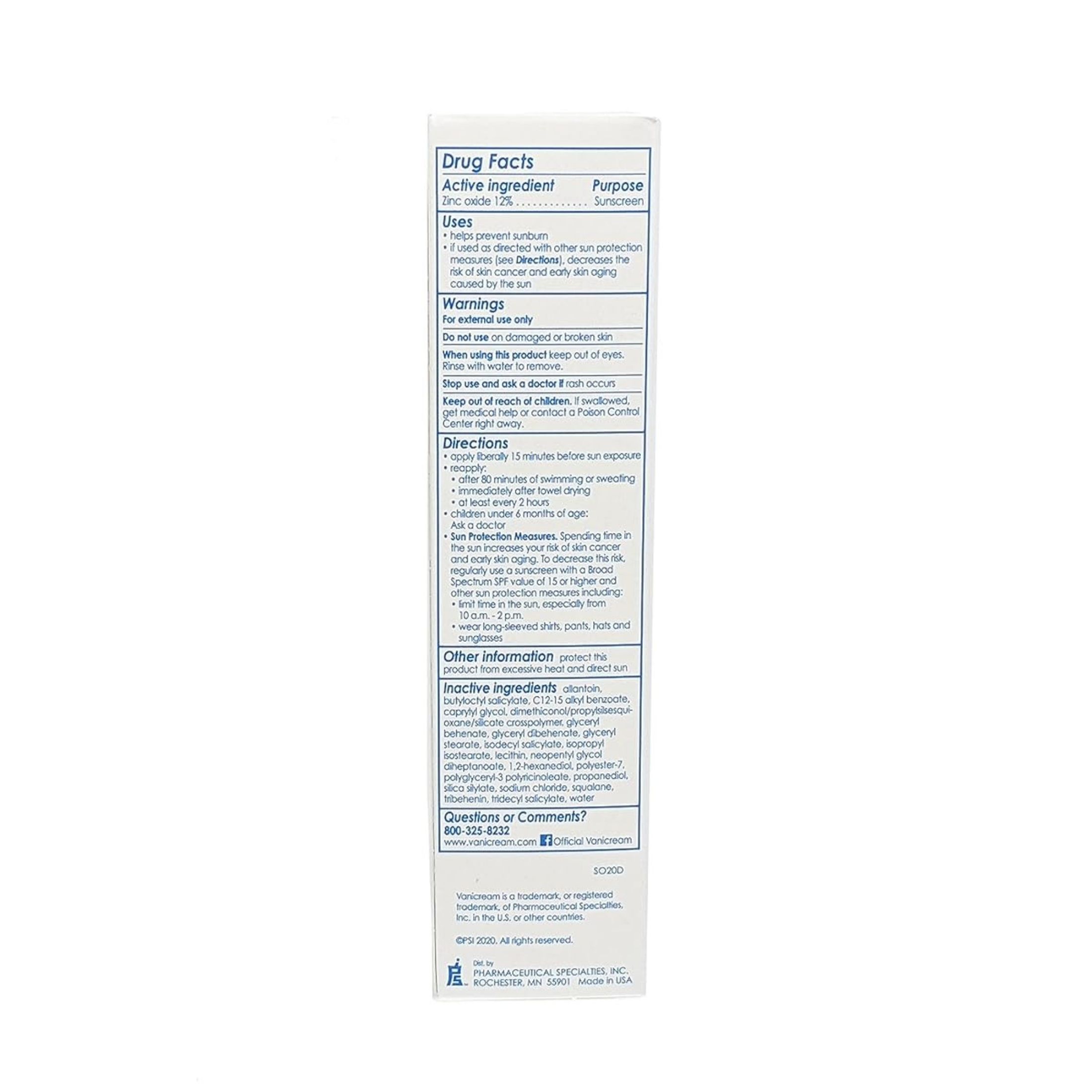 Vanicream Mineral Sport Sunscreen Cream - SPF 35 - 3 Oz