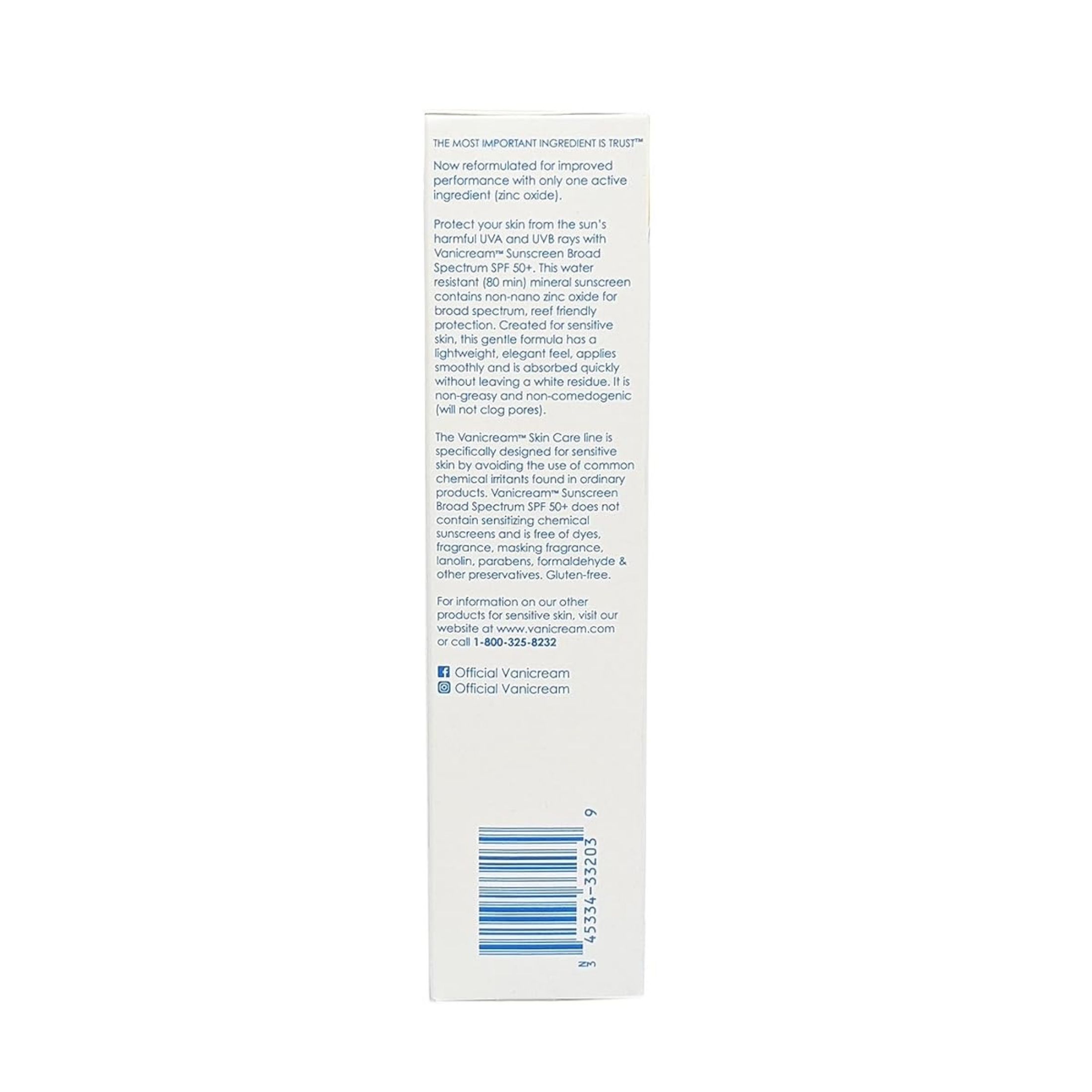 Vanicream Mineral Sport Sunscreen Cream - SPF 35 - 3 Oz