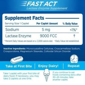 Lactaid Fast Act Caplet - 96ct