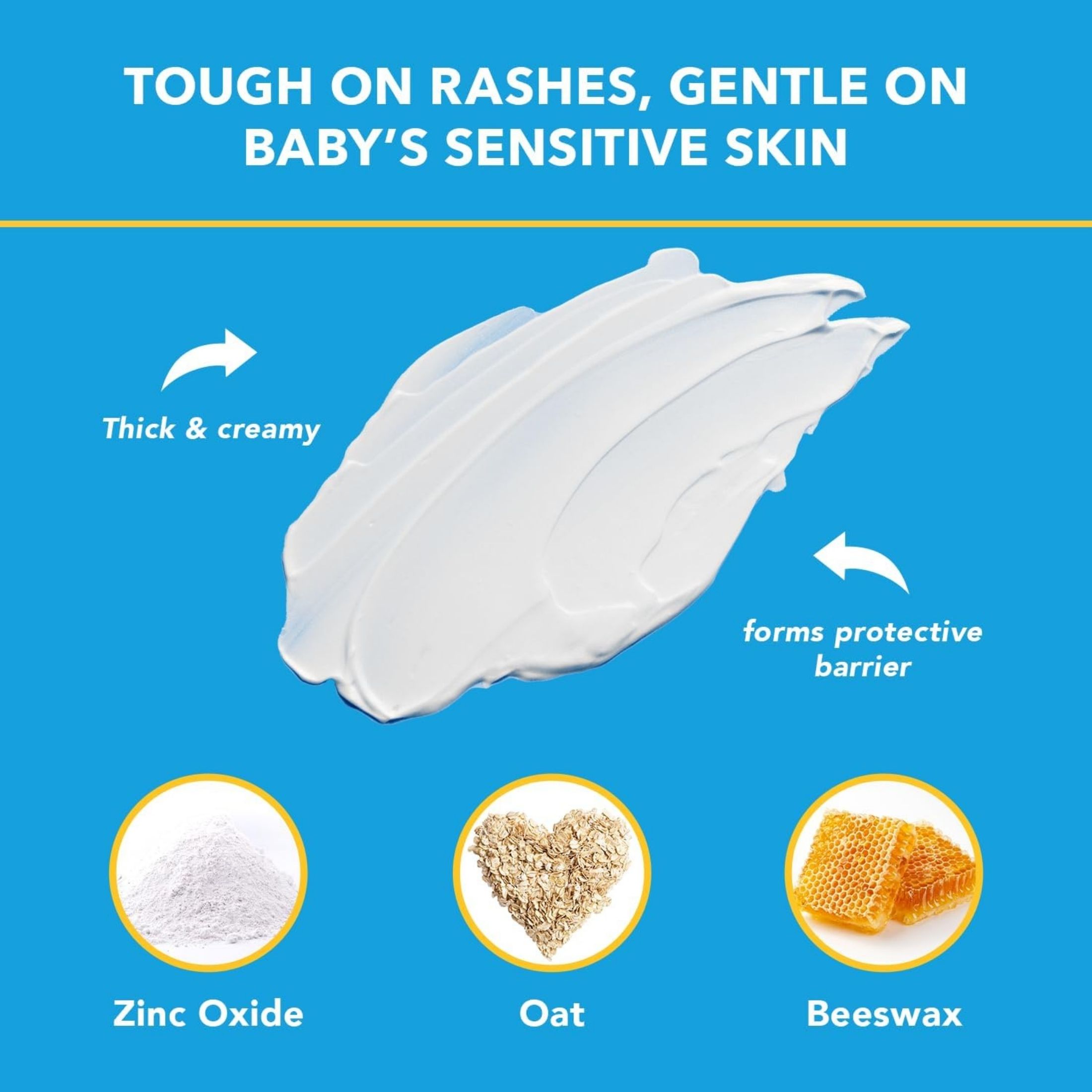 Triple Paste Diaper Rash Cream, Hypoallergenic Medicated Ointment For Babies - 2 Oz