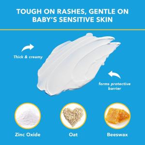 Triple Paste Diaper Rash Cream, Hypoallergenic Medicated Ointment For Babies - 2 Oz