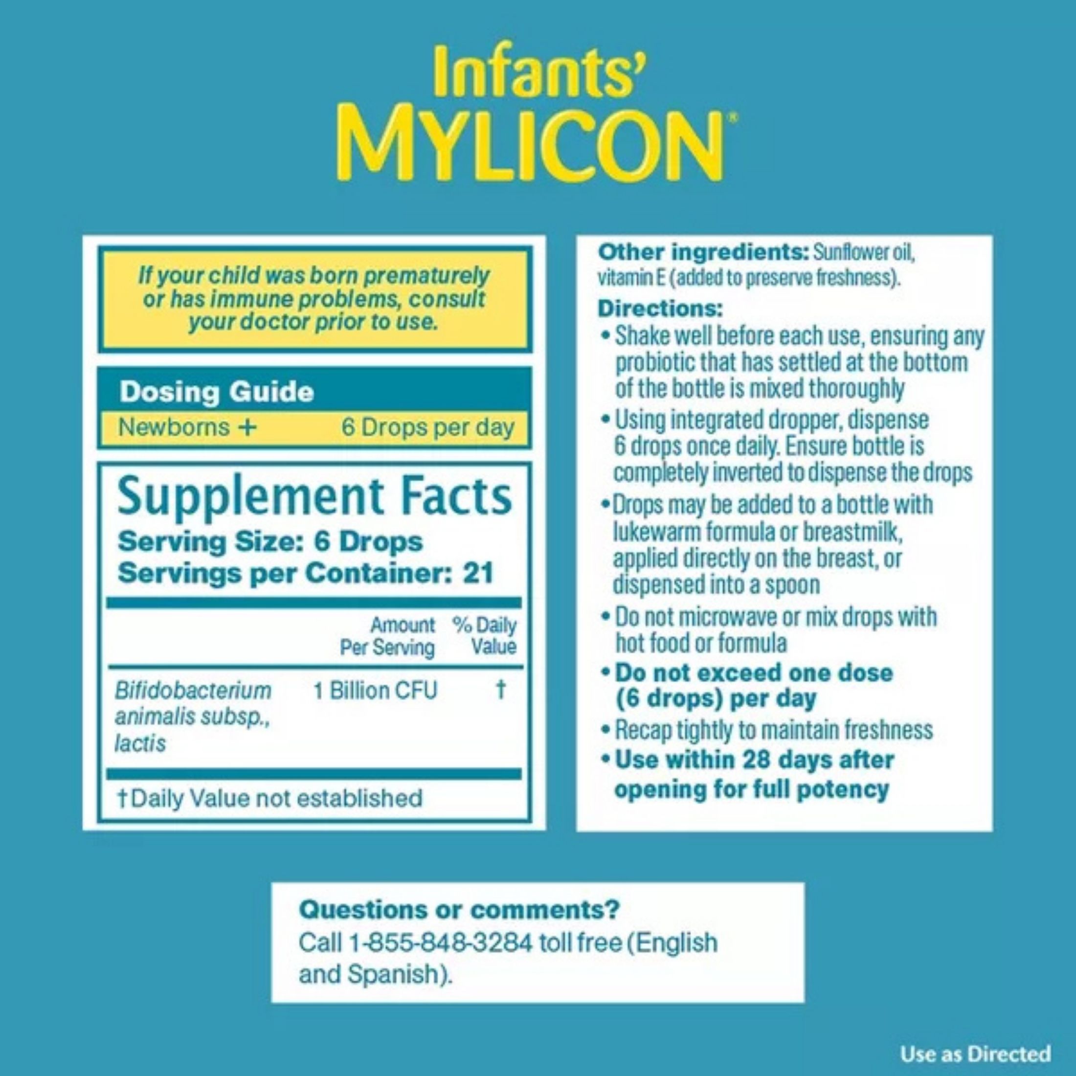 Infants' Mylicon Daily Probiotic Colic Drops - 0.28 Fl Oz