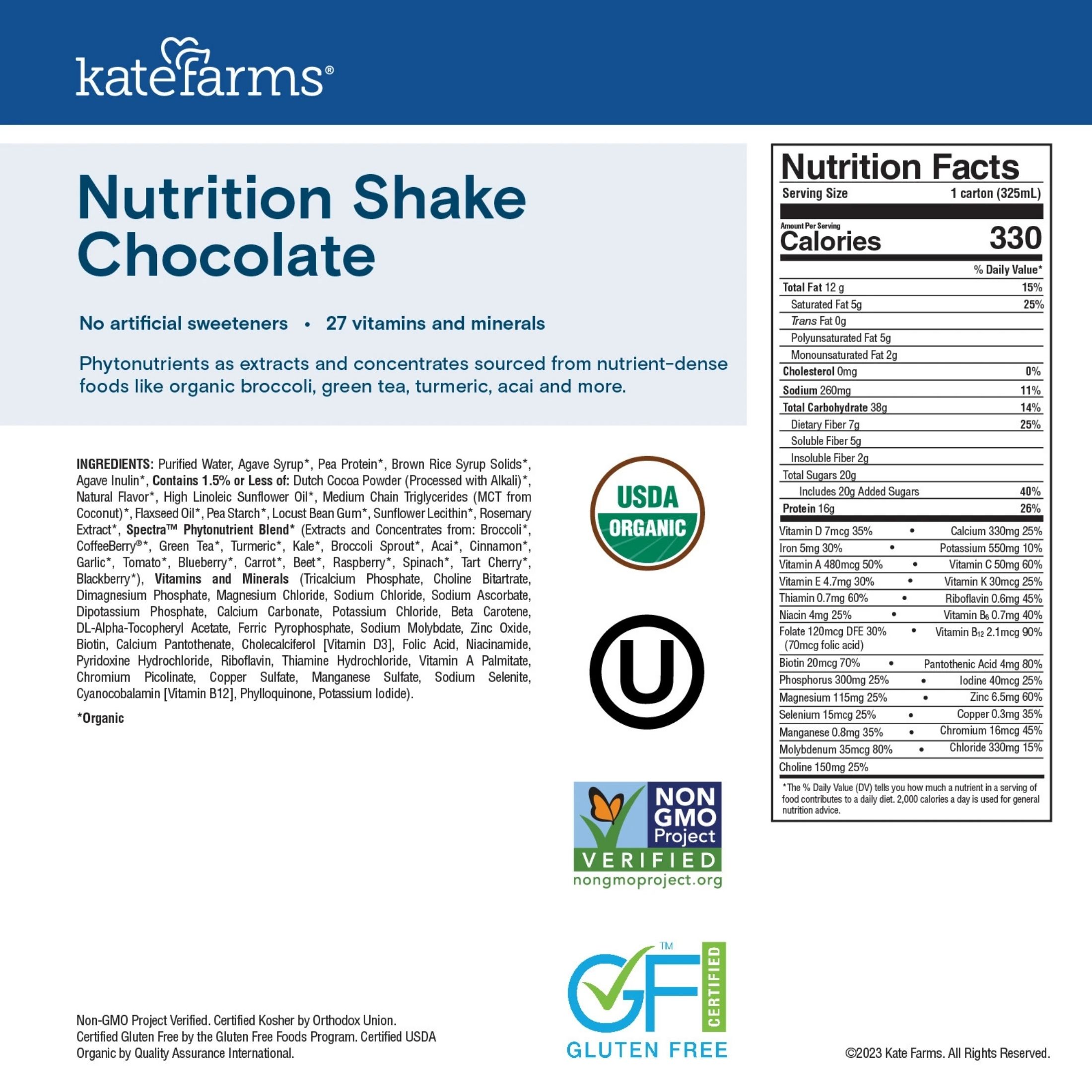 Kate Farms Organic Nutrition Shake