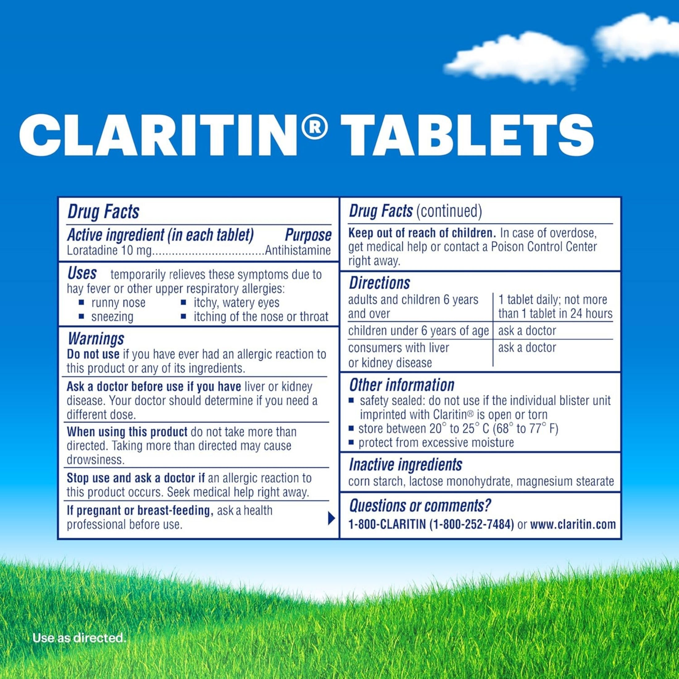 Claritin Allergy Relief 24 Hour Non-Drowsy Loratadine Tablets