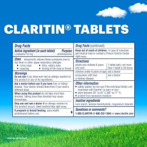 Claritin Allergy Relief 24 Hour Non-Drowsy Loratadine Tablets