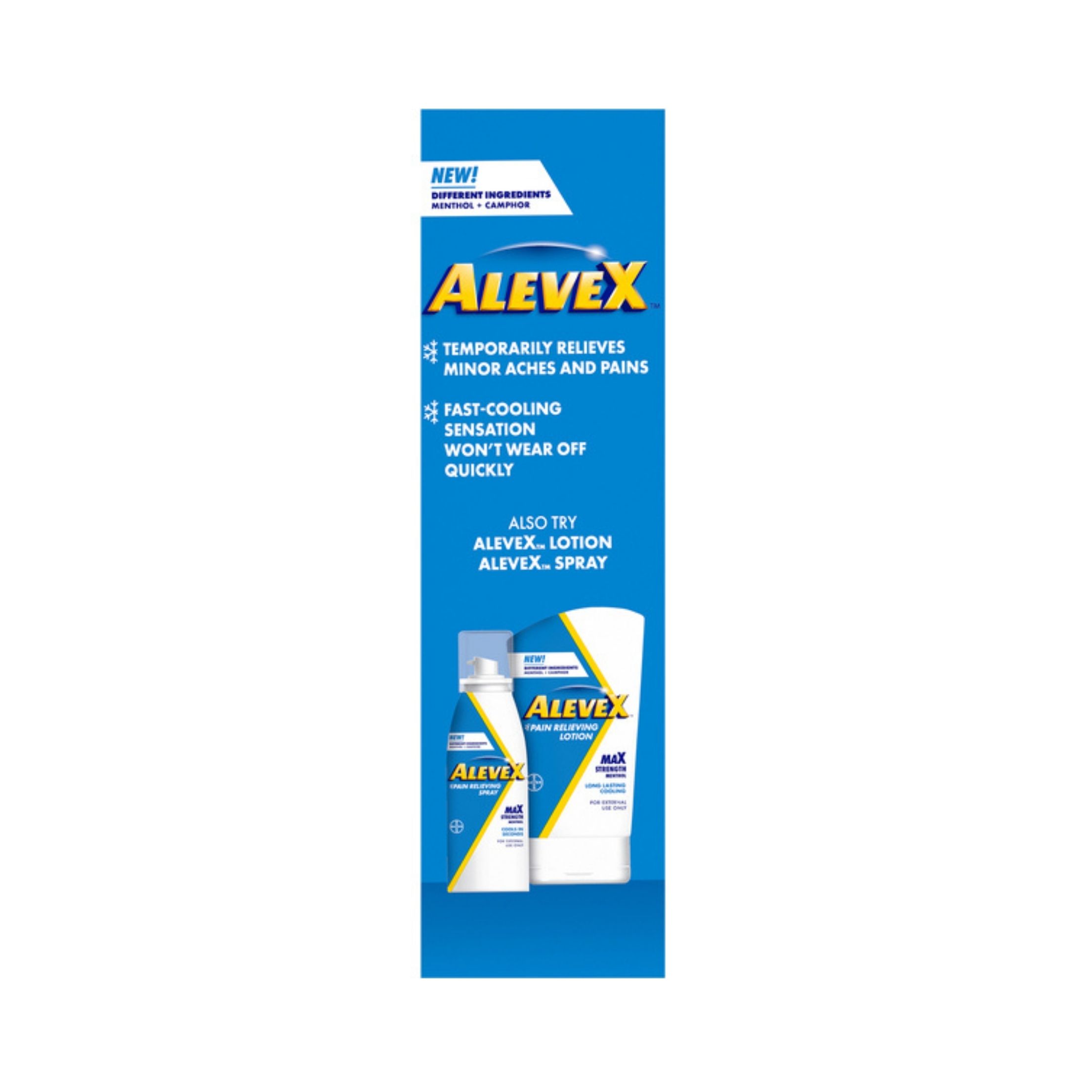 AleveX Menthol Max Strength Pain Relieving Lotion 2.5 Oz