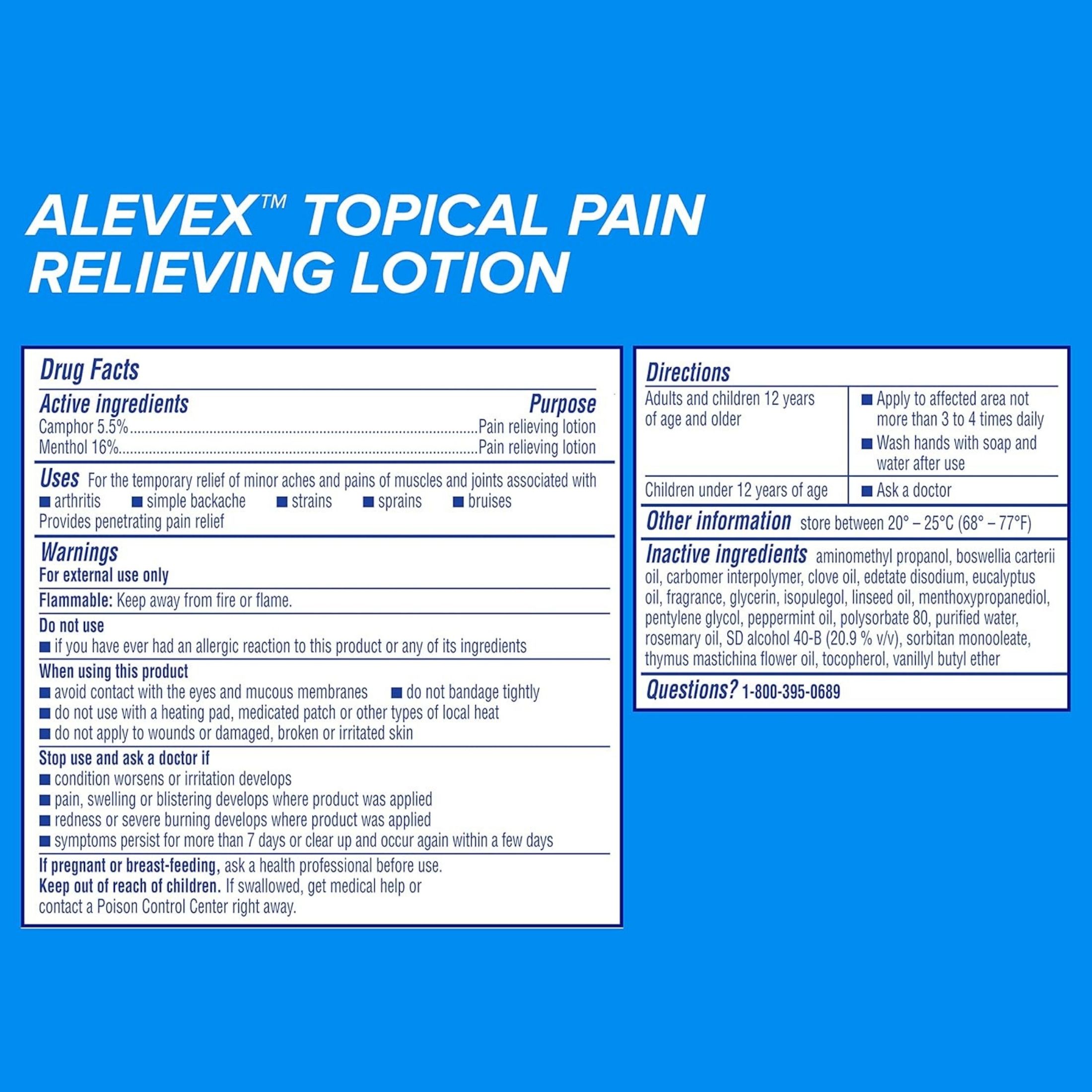 AleveX Max Strength Menthol Pain Relieving Lotion 2.7 Oz Tube