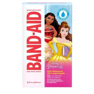 Band-Aid Adhesive Bandages, 100% Waterproof, Disney Princess, All One Size