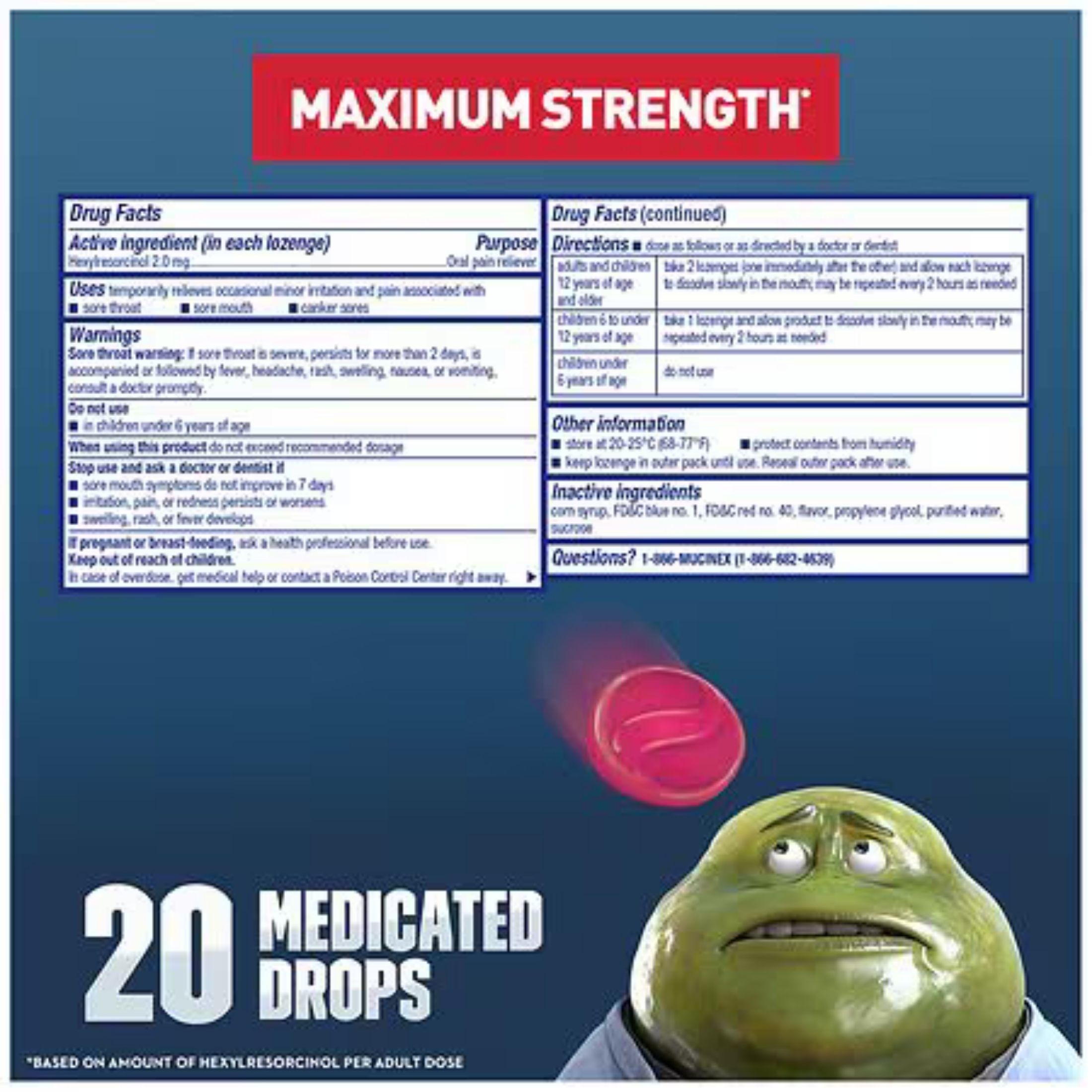 Mucinex InstaSoothe Sore Throat + Pain Relief, 3 In 1 Formula, Medicated Drops, Elderberry & Wild Cherry Flavor