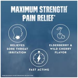 Mucinex InstaSoothe Sore Throat + Pain Relief, 3 In 1 Formula, Medicated Drops, Elderberry & Wild Cherry Flavor