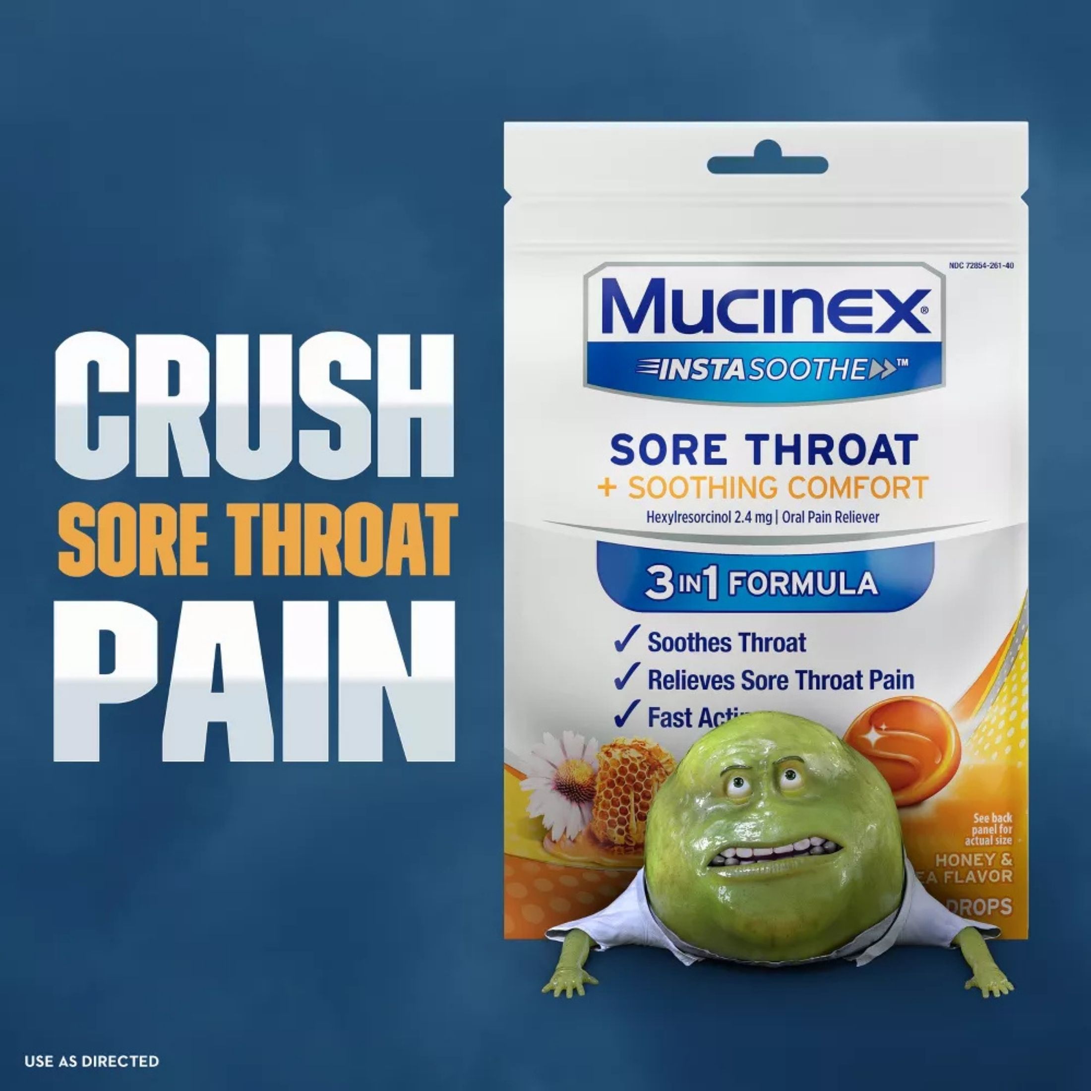 Mucinex InstaSoothe Soothing Comfort Honey & Echinacea Flavor Sore Throat Drops