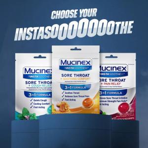Mucinex InstaSoothe Soothing Comfort Honey & Echinacea Flavor Sore Throat Drops