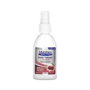 Mucinex Sore Throat + Pain Relief, Cherry Flavor, Spray 3.8 Fl Oz